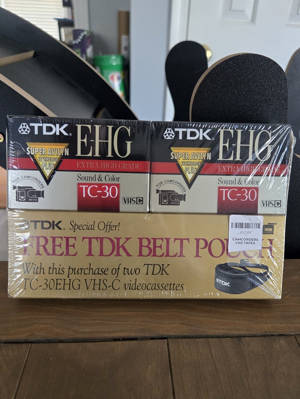 Sealed Collectible TDK VHS-C E-HG TC-30 Camcorder Videotape Set With Belt